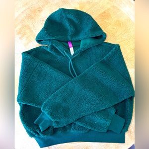 EMERALD GREEN SHERPA ADORE ME SWEATER HOODIE